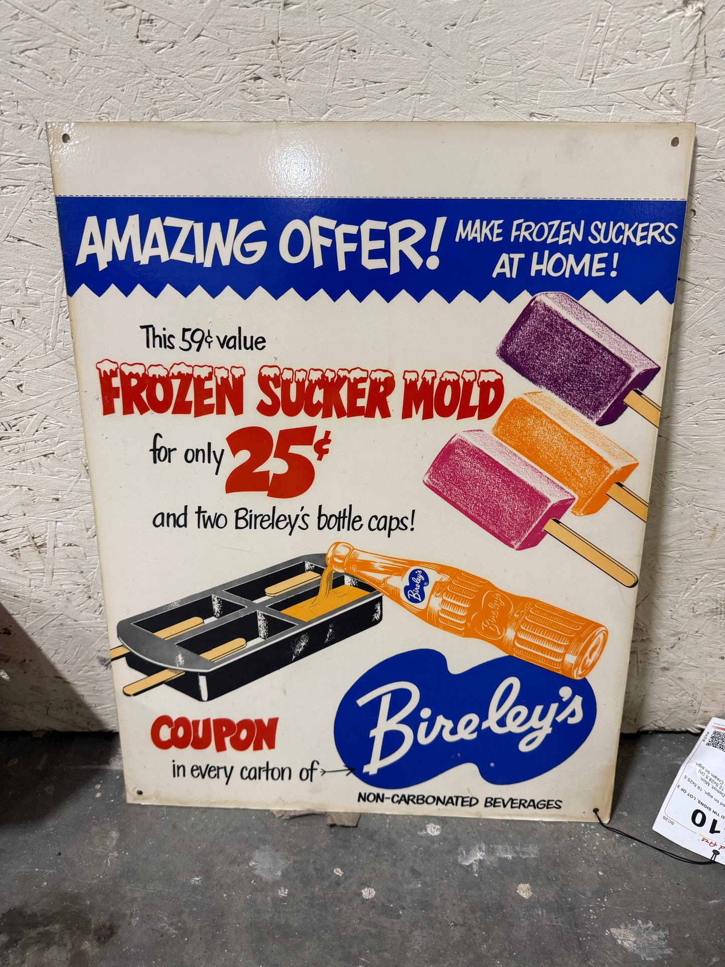 Bireley's Frozen Sucker Mold Sign