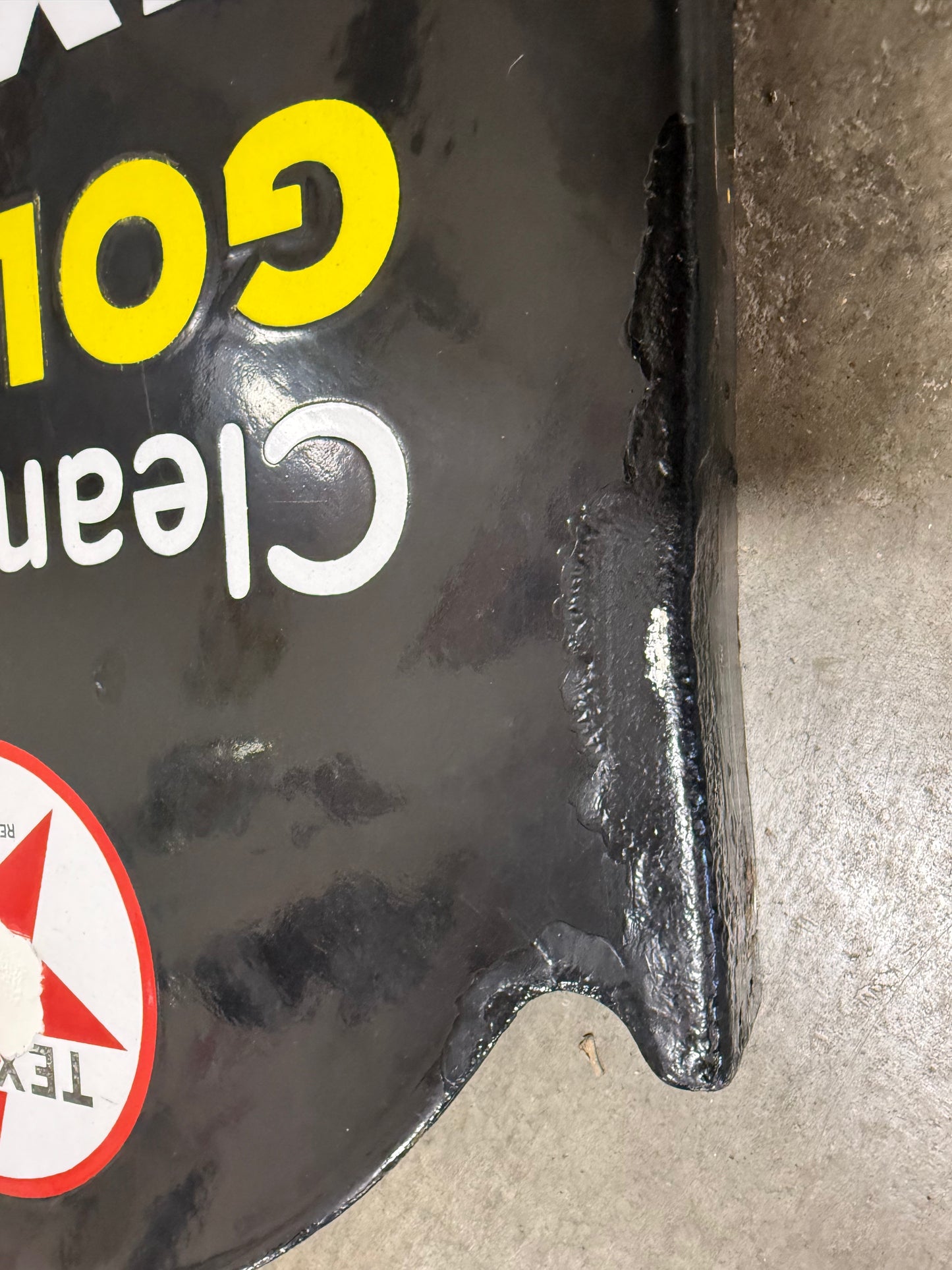 Texaco Motor Oil Porcelain Flange Sign