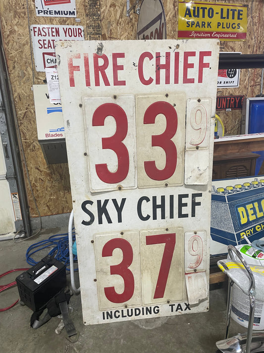 Fire Chief Sky Chief Gas Price Flip Sign