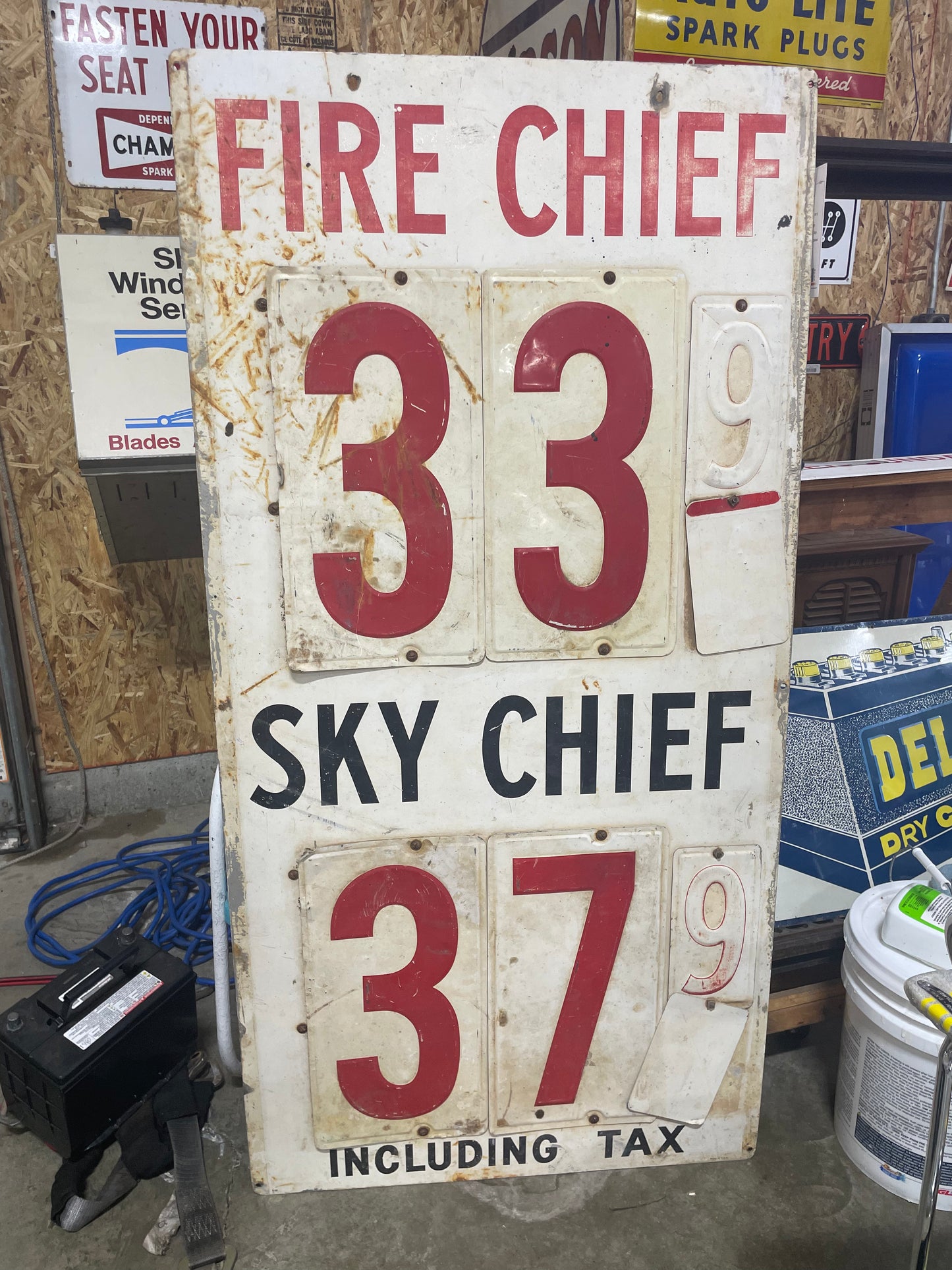 Fire Chief Sky Chief Gas Price Flip Sign