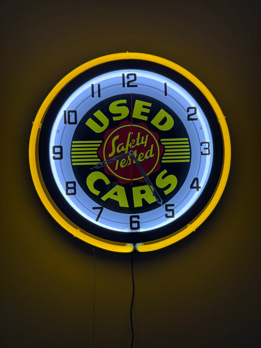 Safety Tested Custom Neon Clock - Black/Yellow