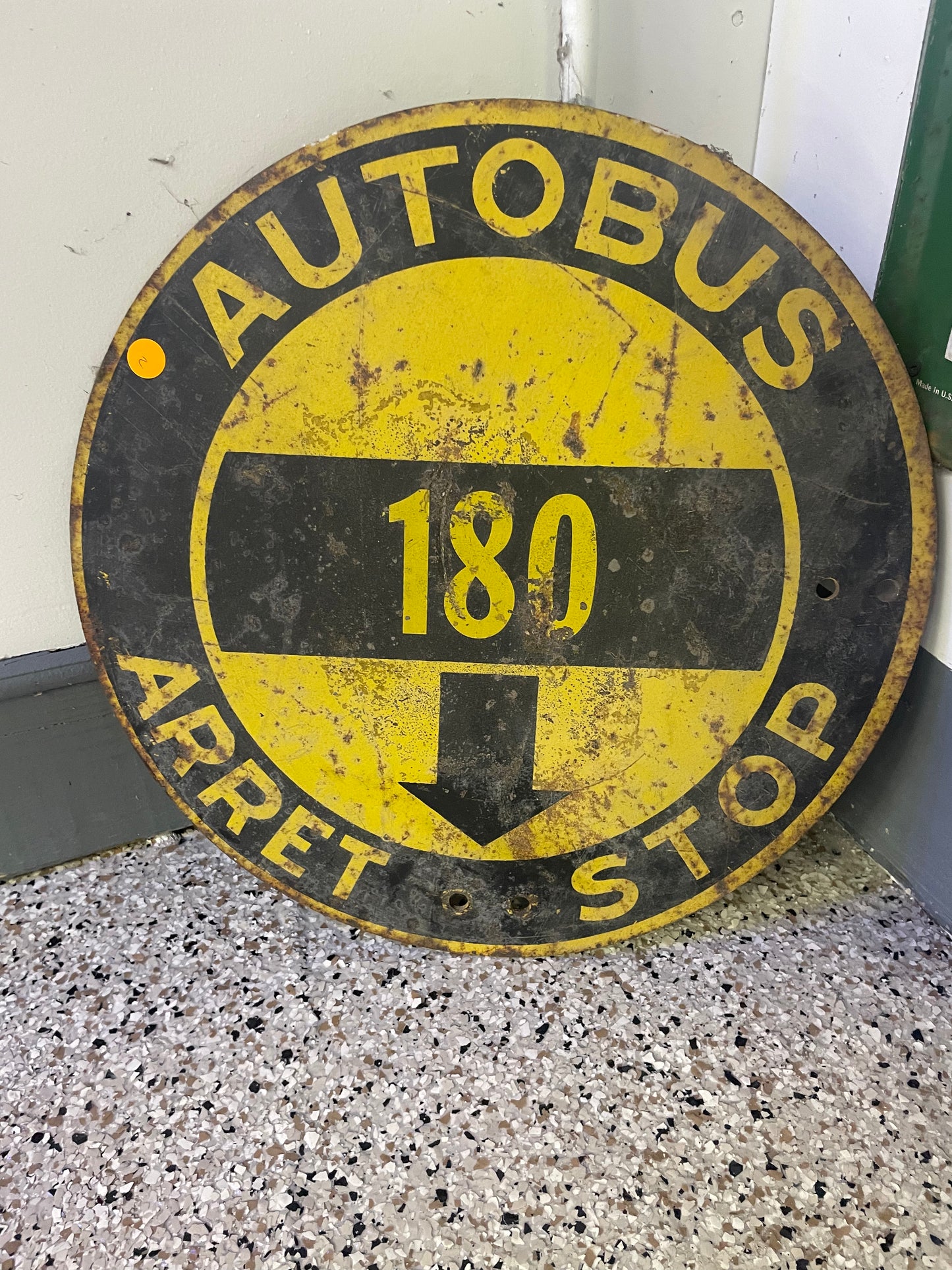 Autobus 180 Arret Steel Stop Sign