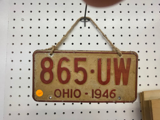 Ohio 1946 License Plate