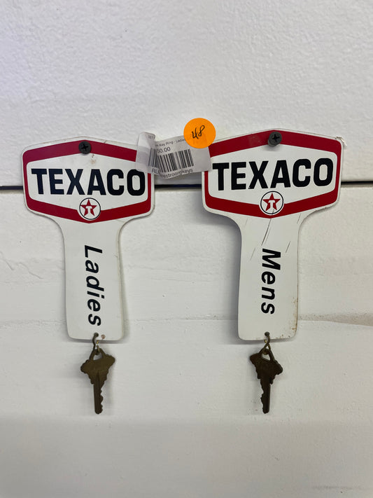 SET: Texaco Restroom Key Ring - Ladies and Mens