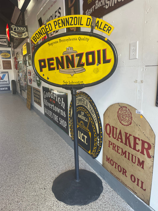 Pennzoil Curb Sign with Marquee