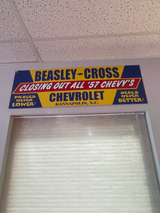 Beasley - Cross Chevrolet Closing Out All -1957 Chevy's Metal Sign