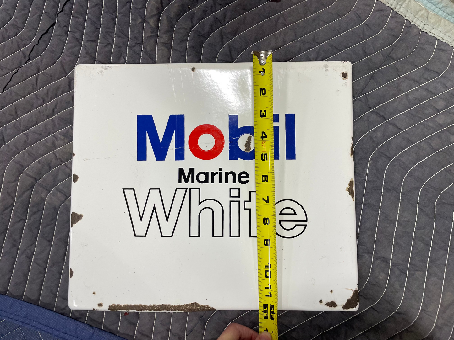 Mobil Marine White SSP Gas Pump Sign