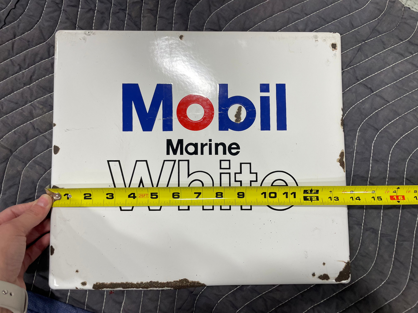 Mobil Marine White SSP Gas Pump Sign