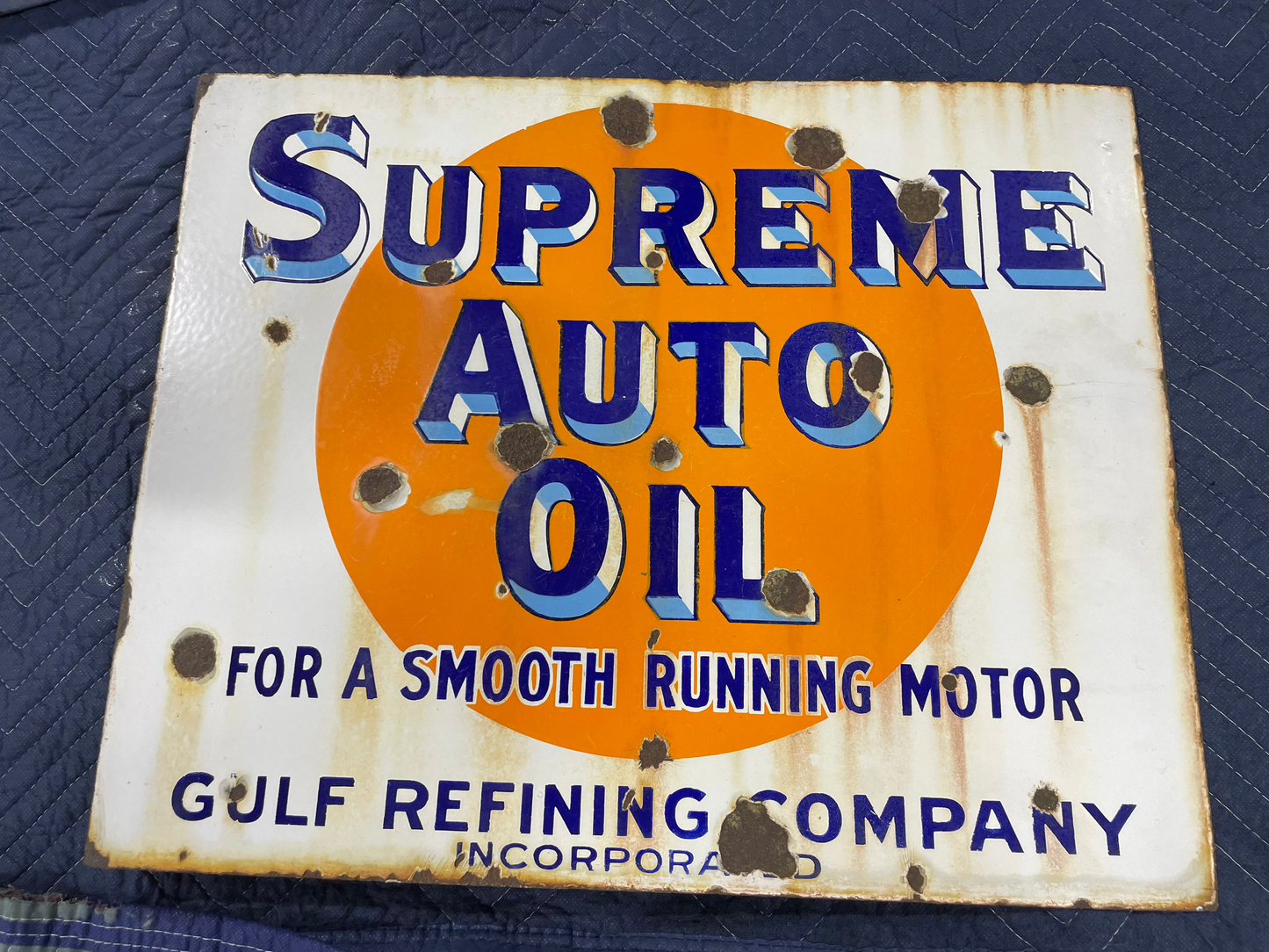 Gulf Supreme Auto Oil DSP Flange Sign