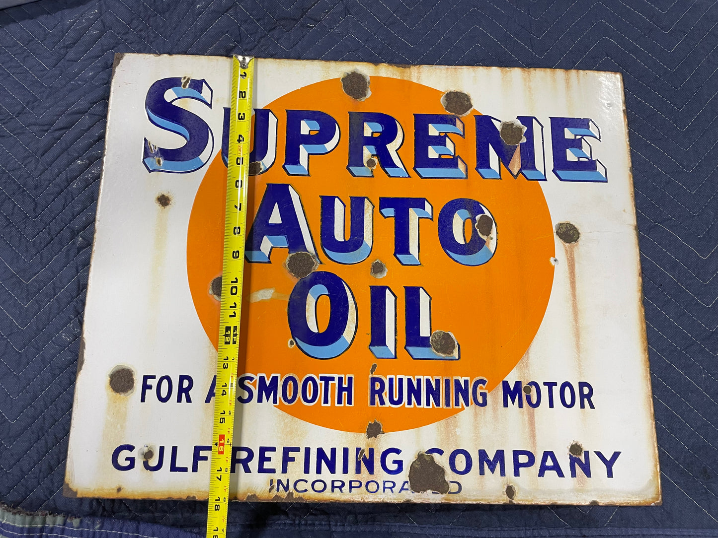 Gulf Supreme Auto Oil DSP Flange Sign