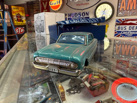 '61 Ford Falcon Blue Tin Toy Car