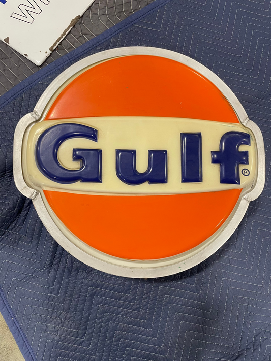 Gulf Gas Station Light-Up Sign 1982