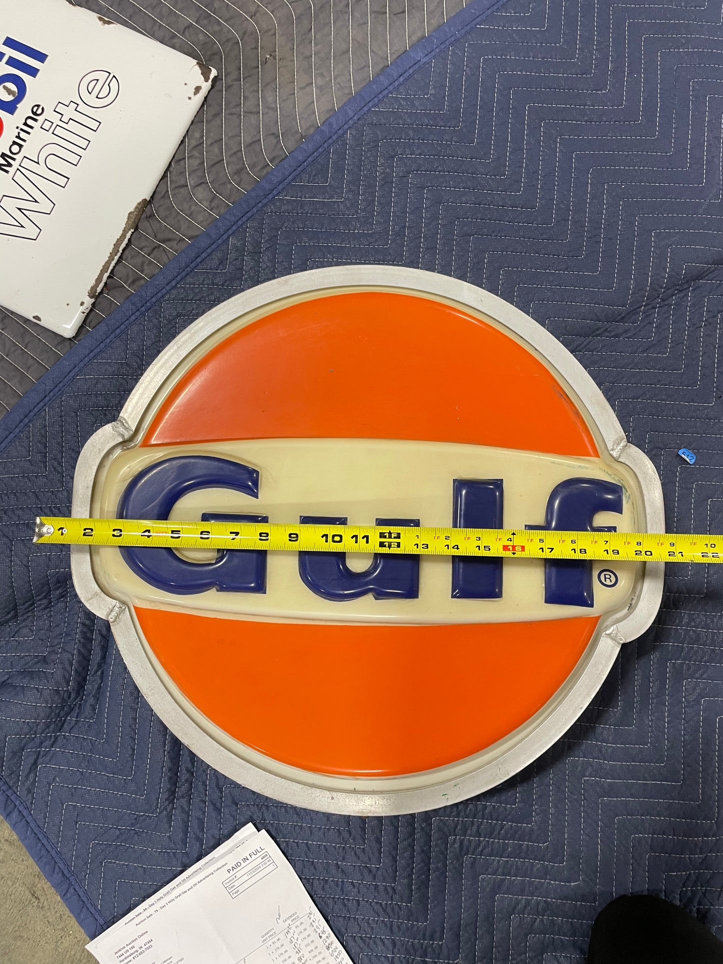 Gulf Gas Station Light-Up Sign 1982