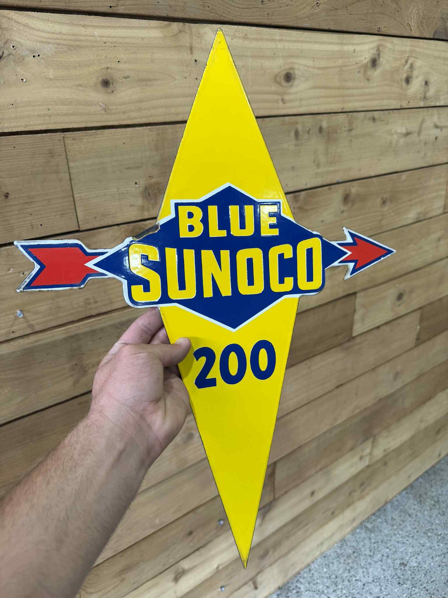 Sunoco Cut Out Pump Plate - Yellow