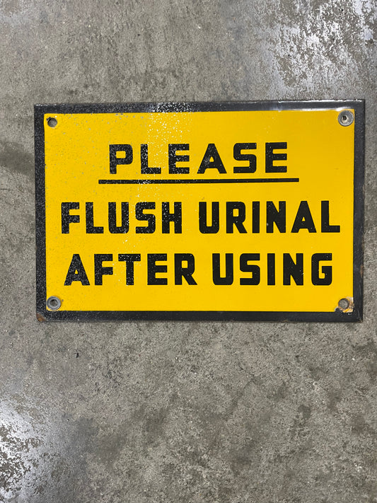 Flush Urinal Sign - Yellow