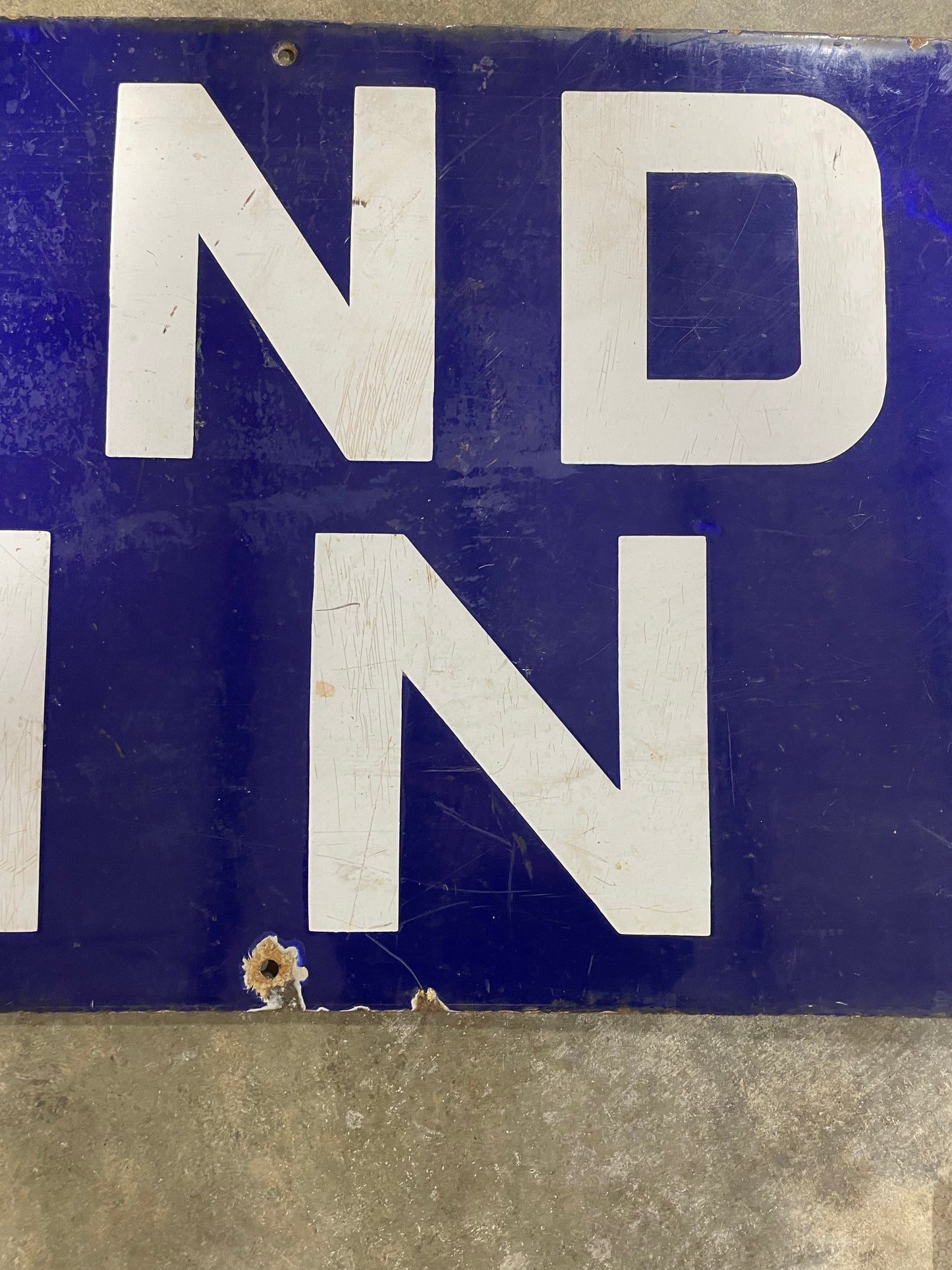 Auto Laundry Blue Porcelain Sign