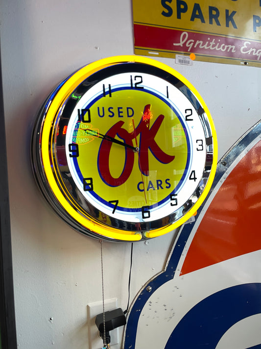 OK Neon Clock