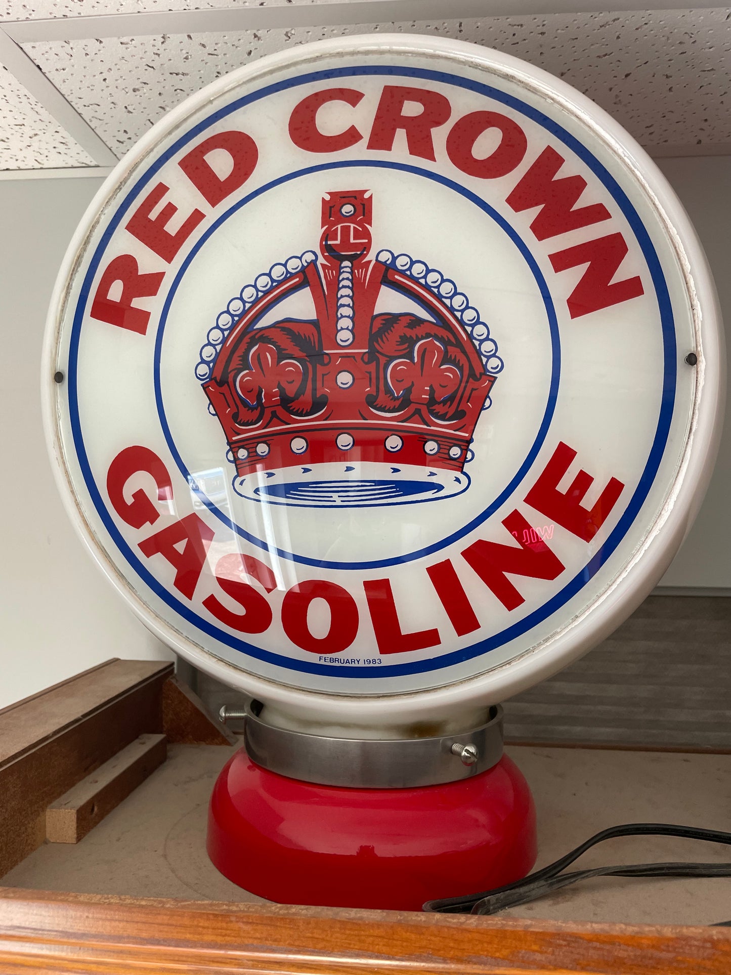 Red Crown Gasoline Globe