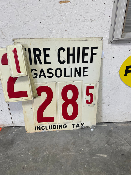 Fire Chief Gasoline DST Price Sign