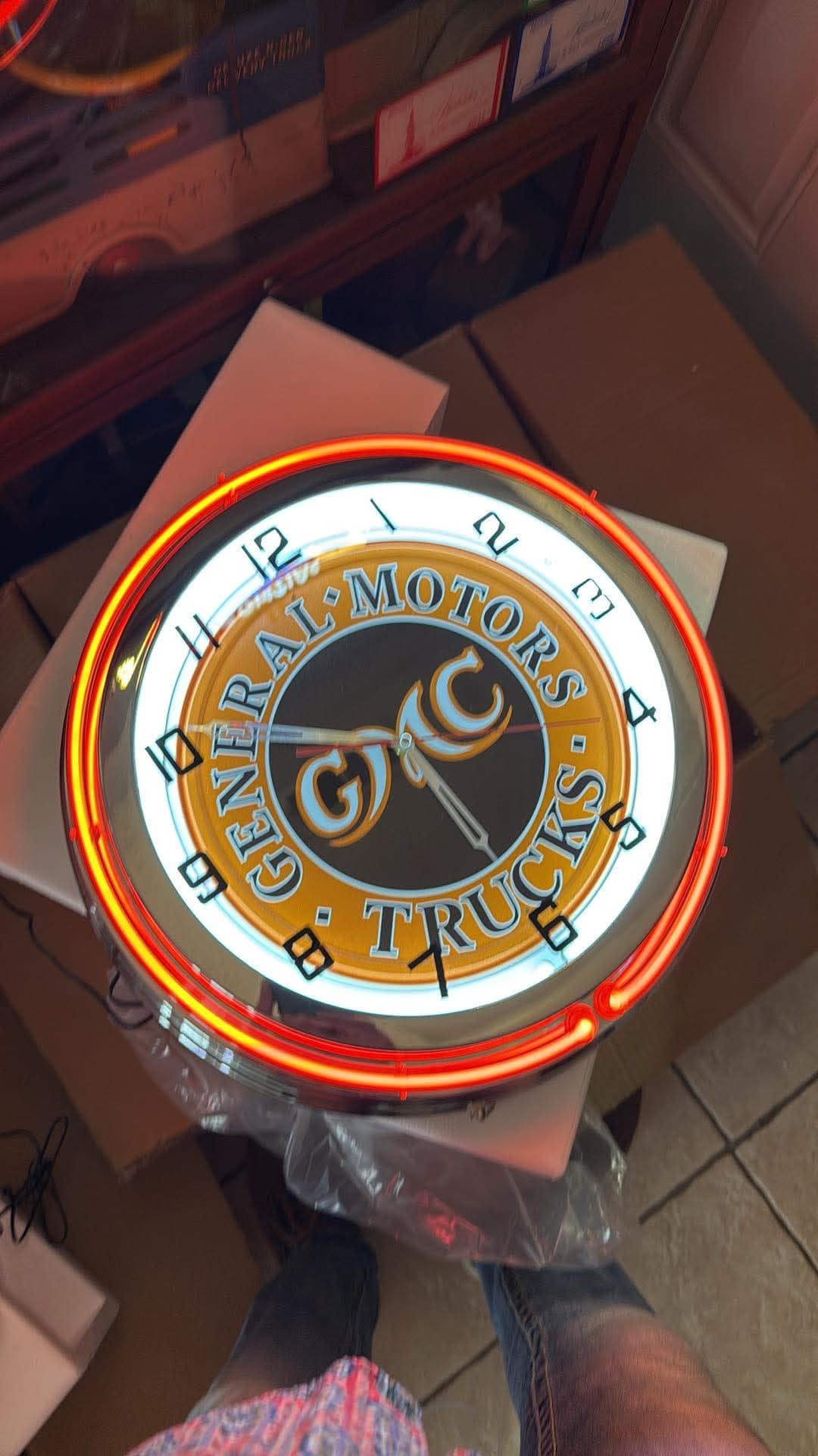 GMC Custom Neon Clock - Orange