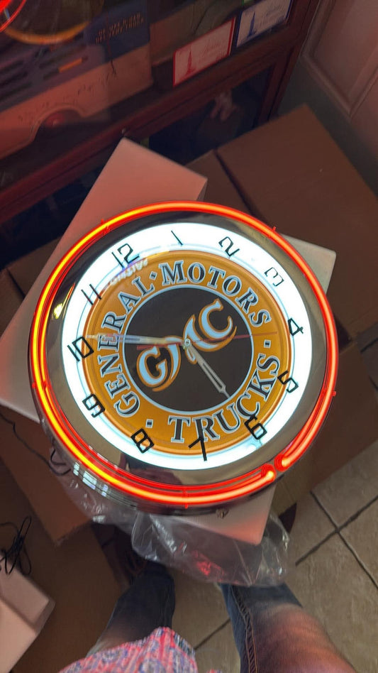 GMC Custom Neon Clock - Orange
