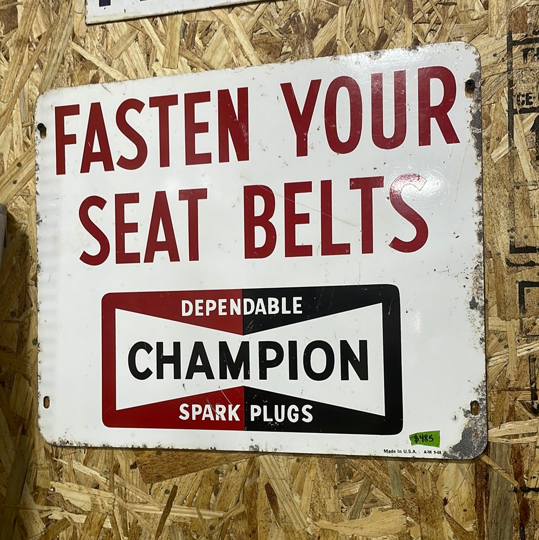 Champion White Fasten Seatbelts Sign