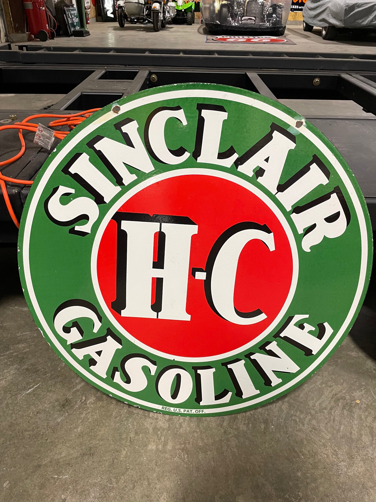 Sinclair Gasoline H-C Double Sided Round Sign