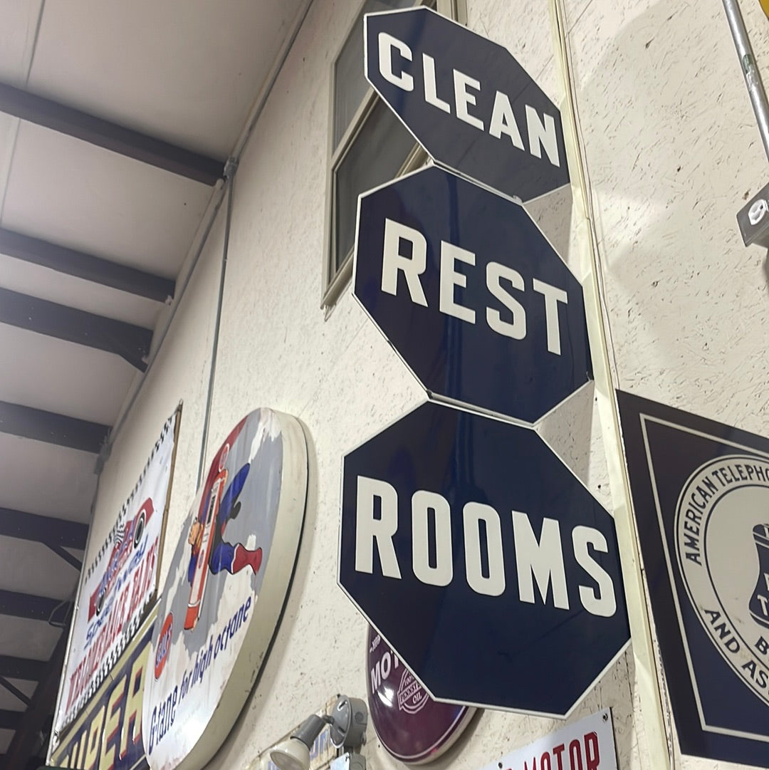 Clean Restrooms Sign (3 stop sign style)