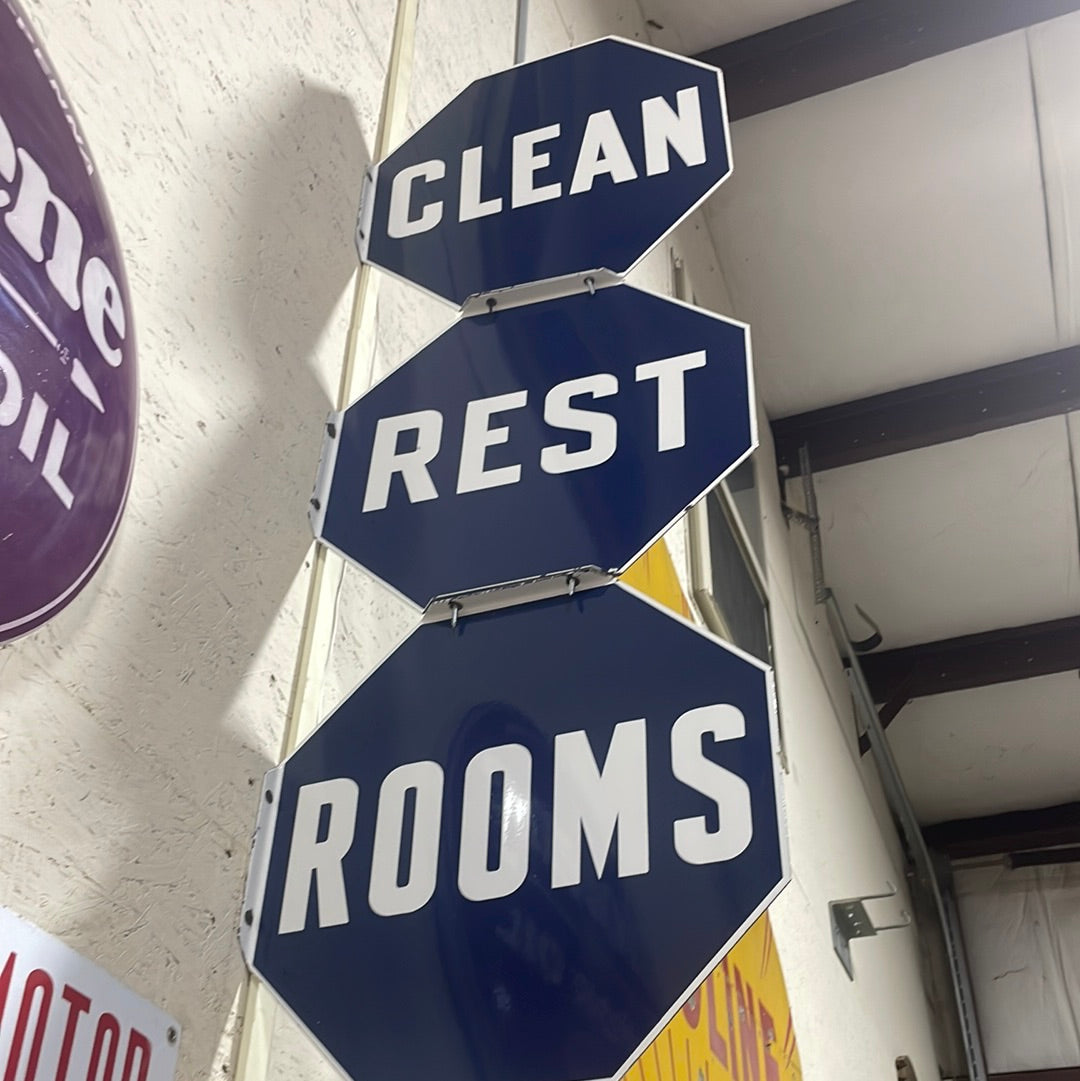 Clean Restrooms Sign (3 stop sign style)