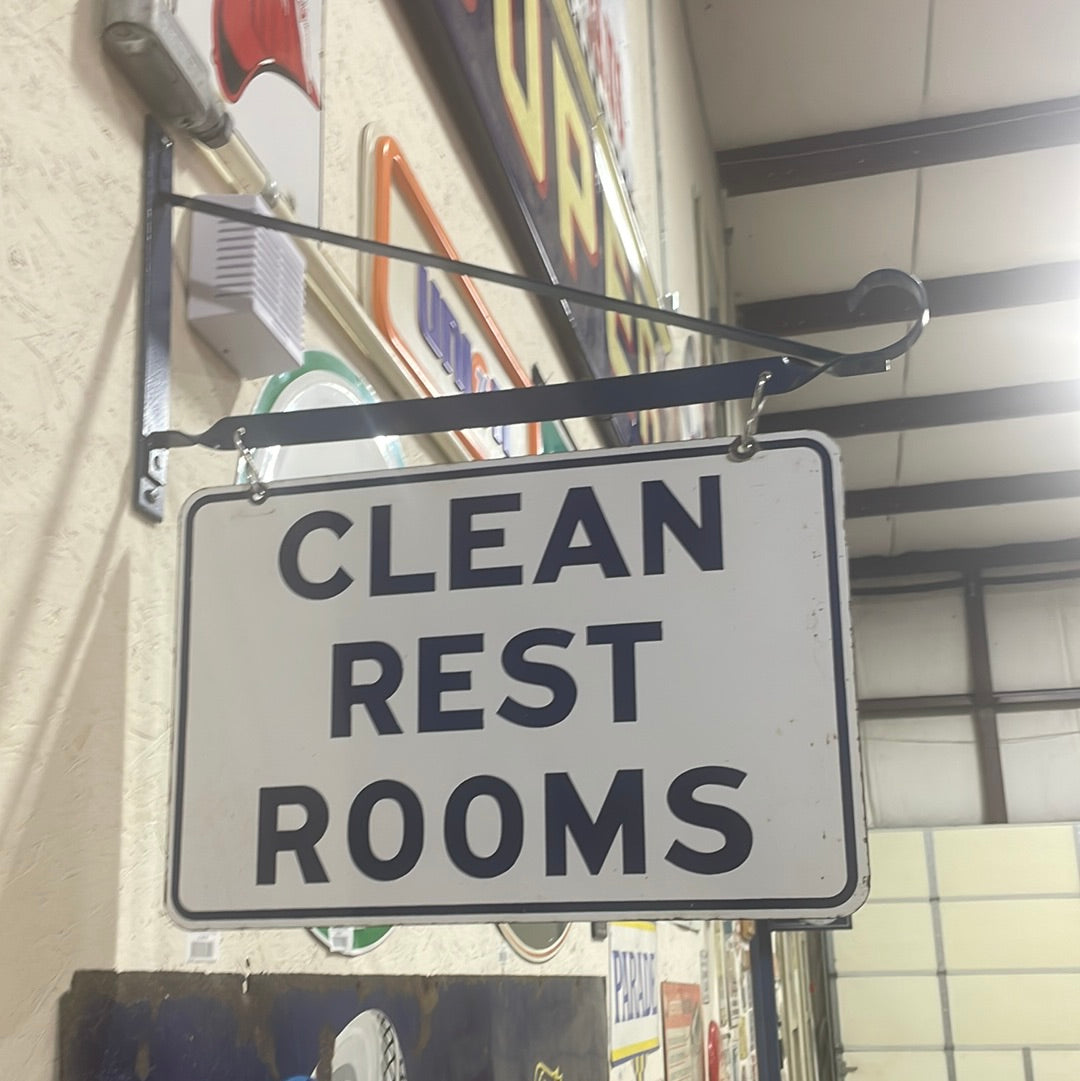 Gulf clean Restrooms DSP Sign with Bracket