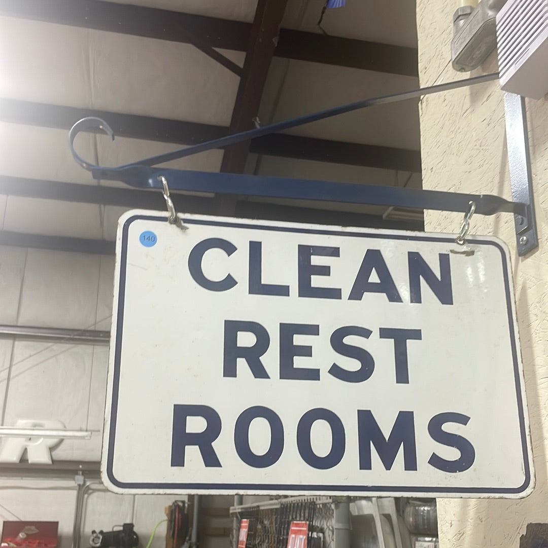 Gulf clean Restrooms DSP Sign with Bracket