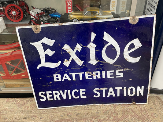 Exide Batteries Service Station Porcelain Sign