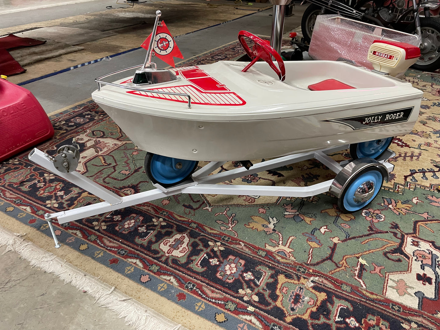 Restored Murray Jolly Roger Pedal Boat w/Trailer
