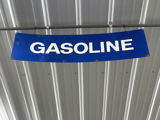 Gasoline Blue/White Banner Sign