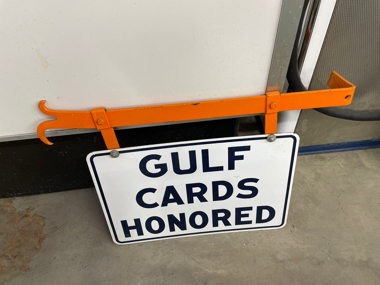 Gulf Cards Honored Sign with Hanger