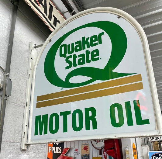 Quaker State Motor Oil Sign with Bracket