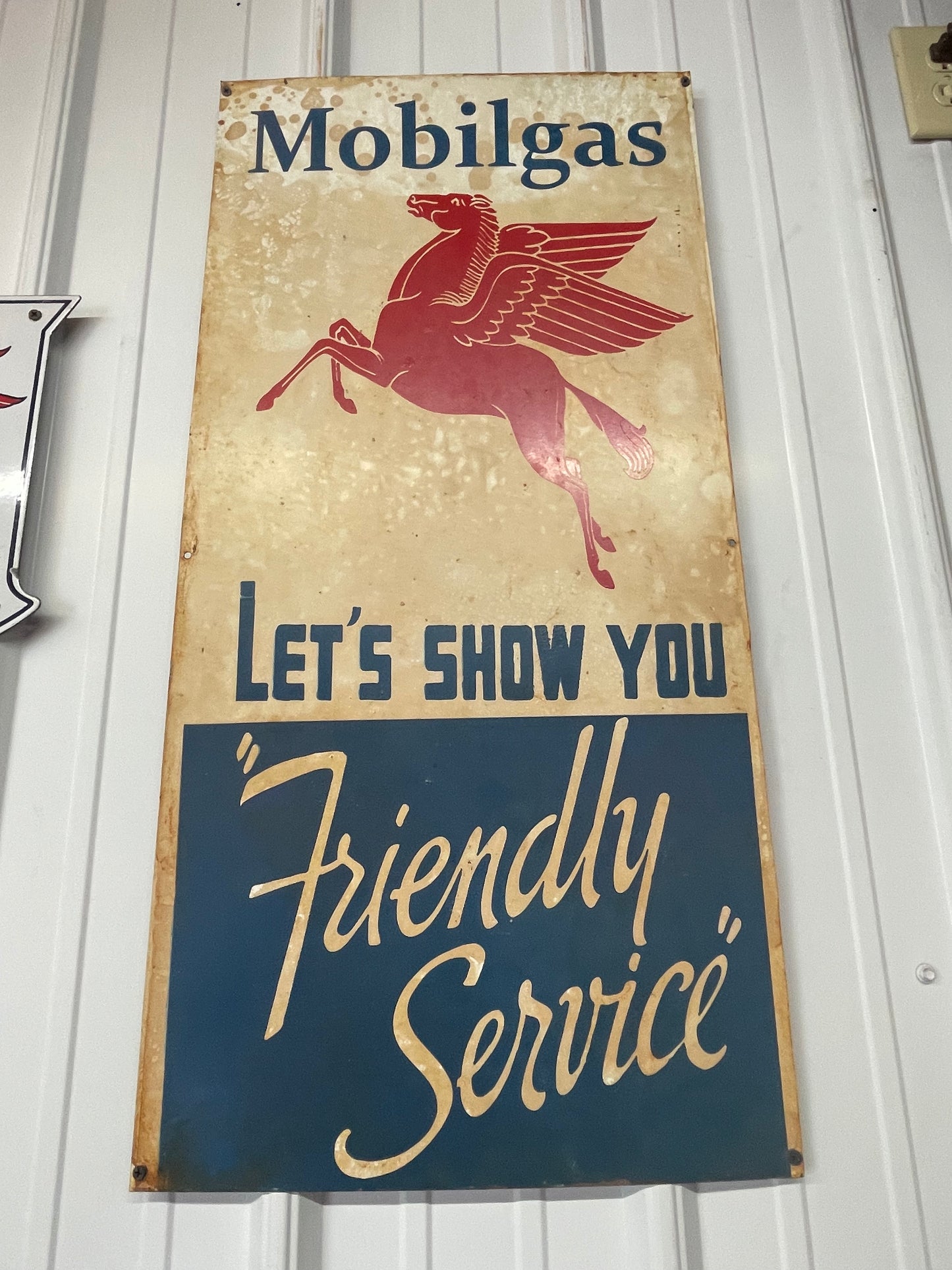 Mobilgas Let's Show You Friendly Service Pegasus Sign