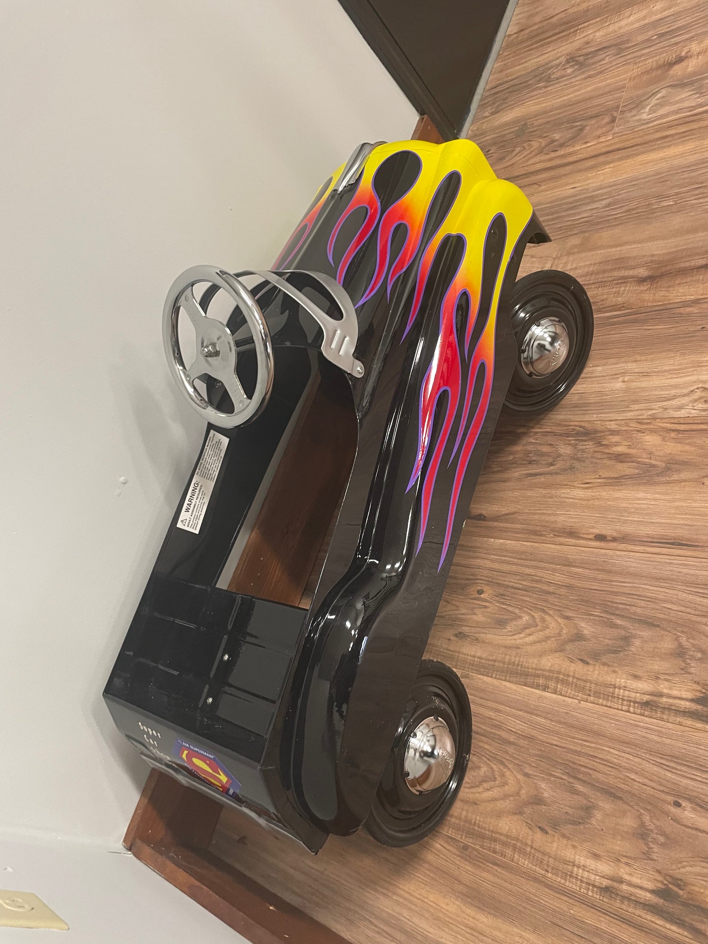 Hot Rod Pedal Car Black with Fire