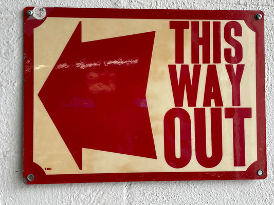 This Way Out Arrow Sign