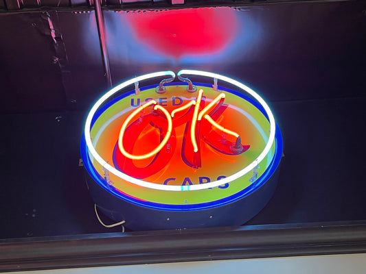 OK Used Cars Small Neon