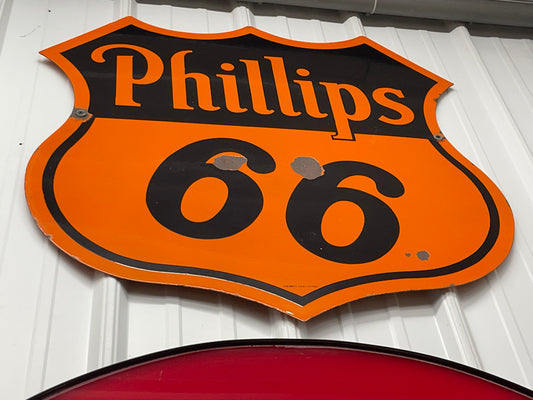 Phillips 66 Large Orange and Black Sign