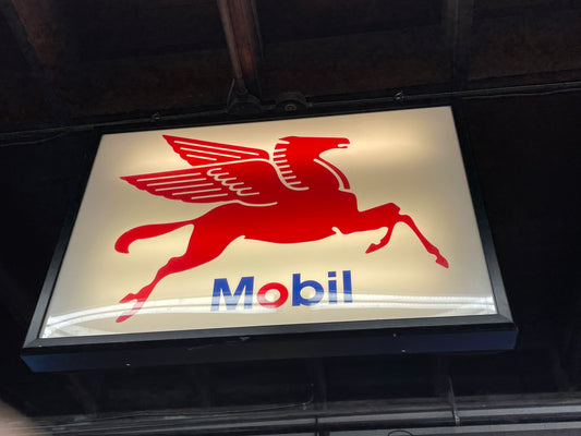 Mobil Pegasus Lighted Sign