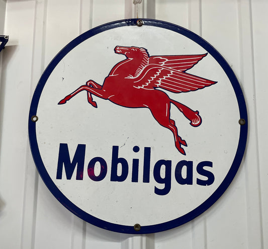 Mobilgas Pegasus Round Sign