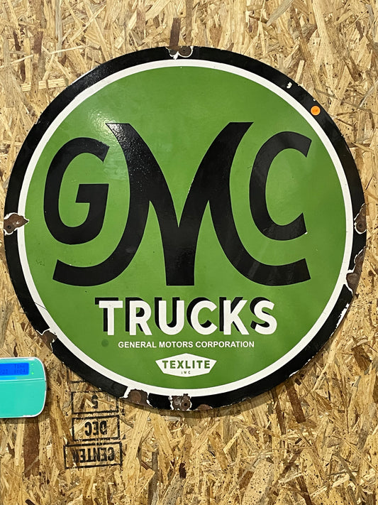 GMC Trucks Round 3O" Sign