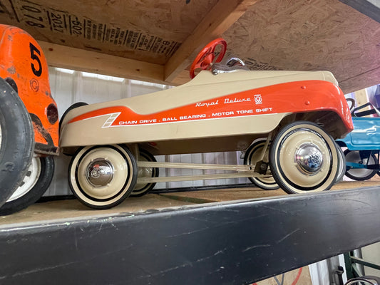 Royal Deluxe Restored Pedal Car Orange and Cream