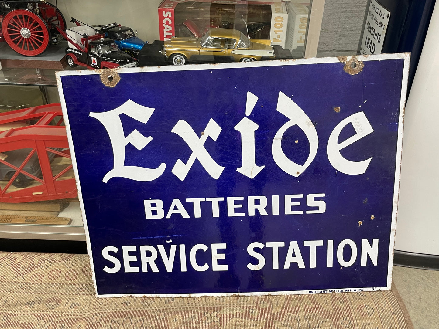 Exide Batteries Service Station Porcelain Sign