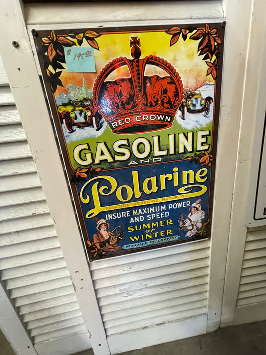 Red Crown Gasoline and Polarine Repop Sign