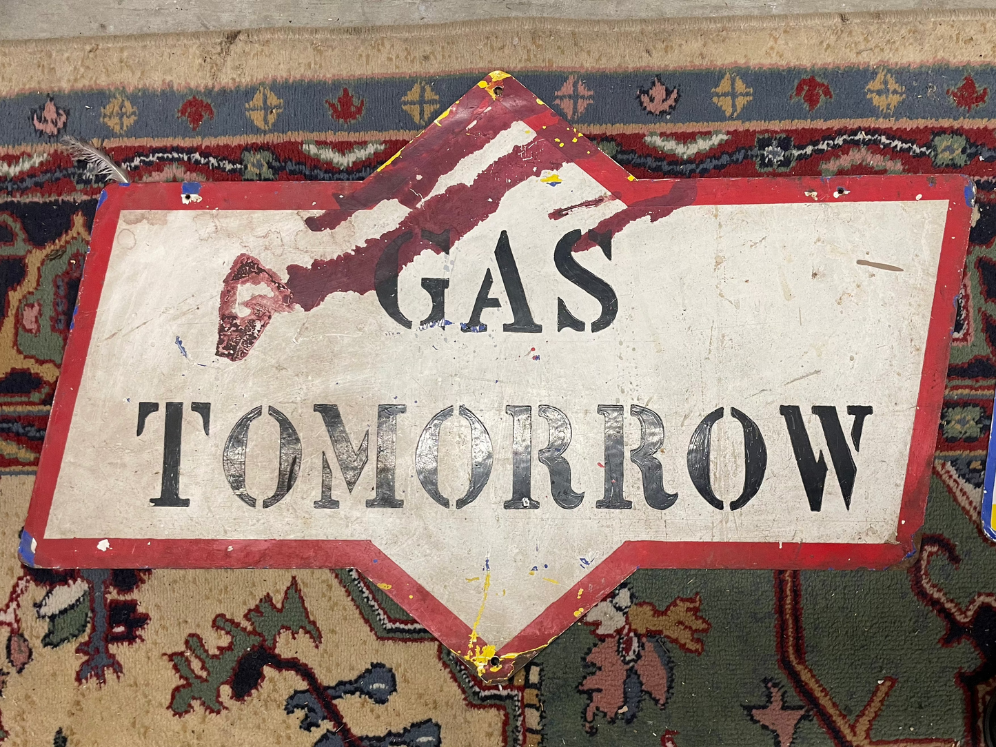 Parade "Gas Tomorrow" Gas Shortage Sign Vintage SST
