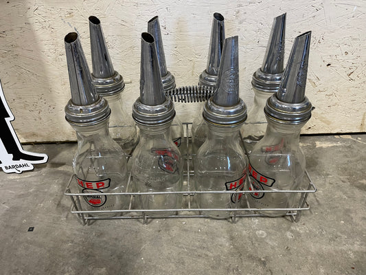 HEP Oil Bottles and Rack