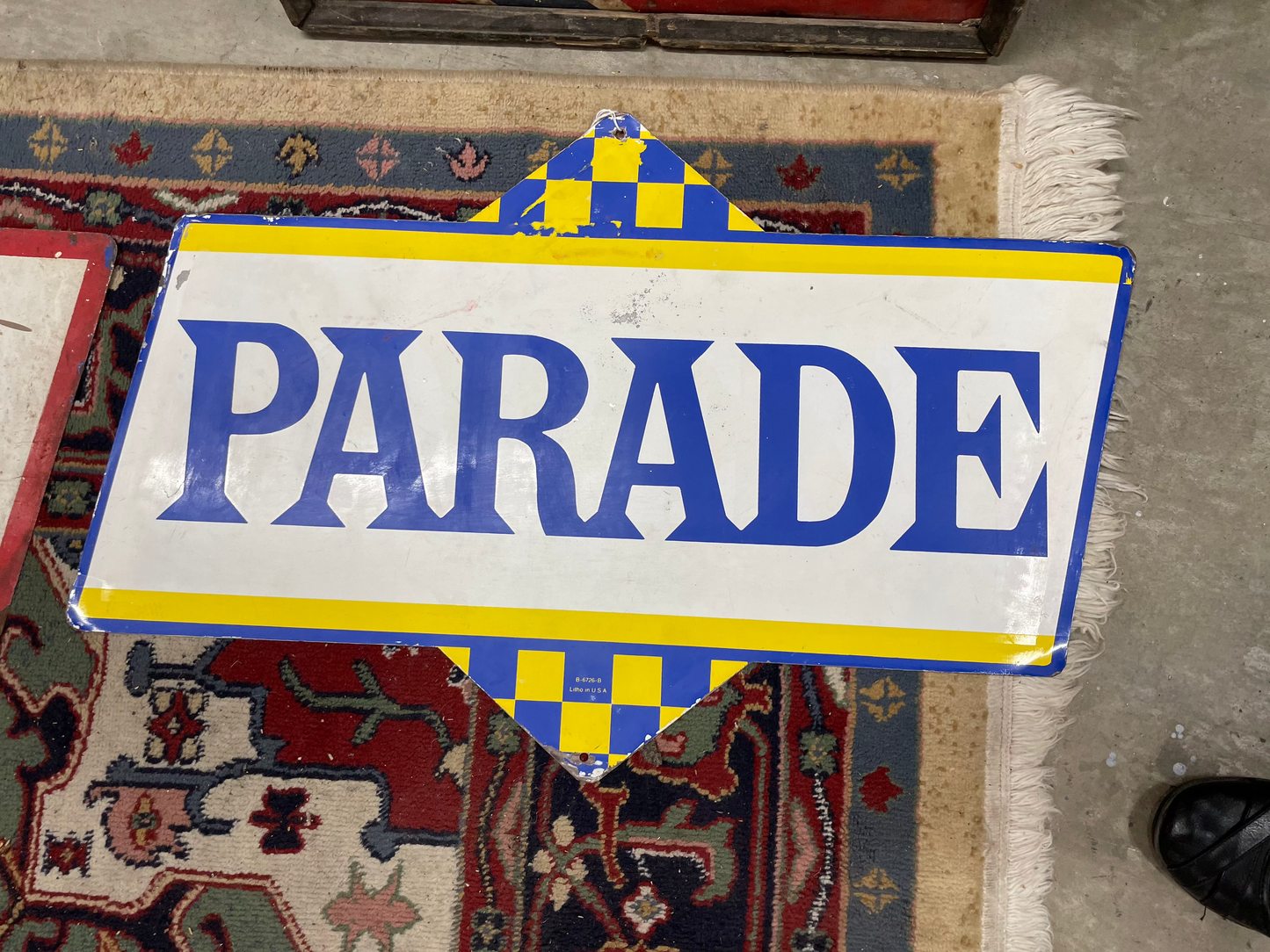Parade Gas Station Advertising Sign Vintage DST
